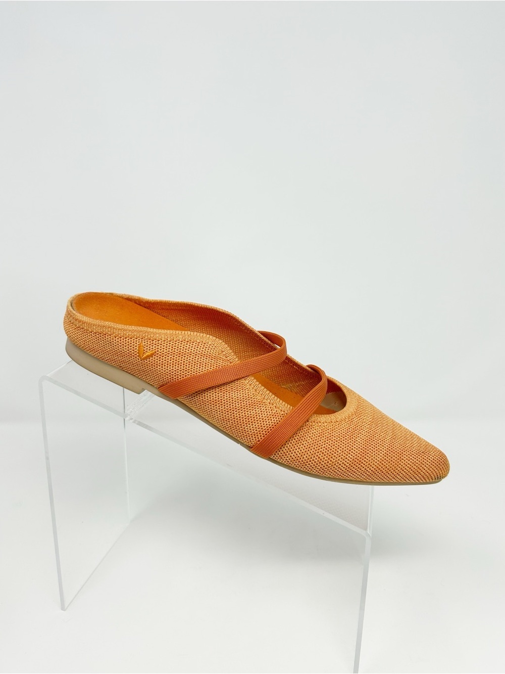 VIVAIA Mary Jane Flats Womens Orange Pointed Toe Double Strap Slip-On Size 38